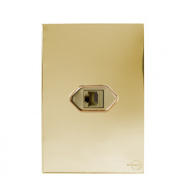 Cj Entrada Rj45 Horizontal 4x2 - Novara Glass Dourado Gold 